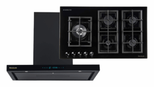 Goldline 5 Burner BL + 90cm Canopy Black