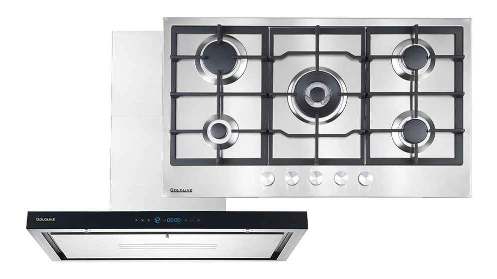 Goldline 5 Burner SS + 90cm Canopy SS