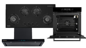 Goldline SAB4GLB + 90cm Canopy Black + 15 Function Pyrolytic oven