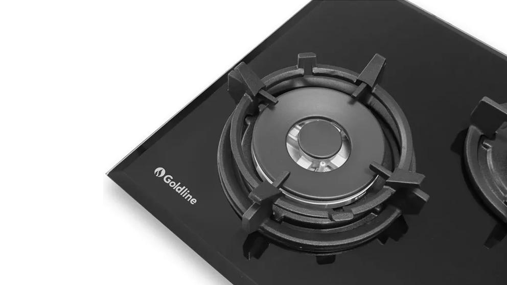Goldline 90cm Black Narrow Gas Cooktop SAB4 Series With 4 Burners<br><span>SAB4GLB</span> - Image 2
